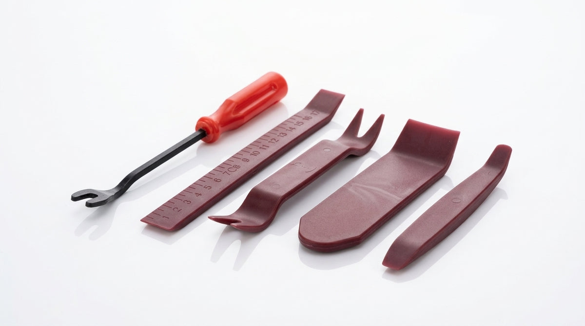 Car audio disassembly tools, plastic interior door panel pry plate, snap screwdriver, 5-piece set with glue buckle, 6-inch screwdriver - Hero Studio