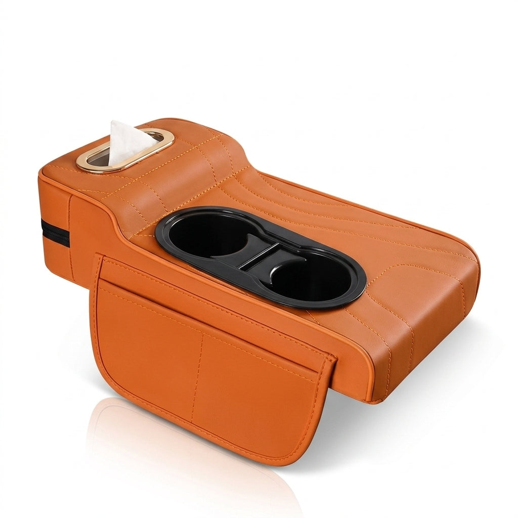 2025 New Central Car Armrest Box Height Pad Cover Protective Cover Double Cup Holder Premium Leather Car Accessories - Hero Studio