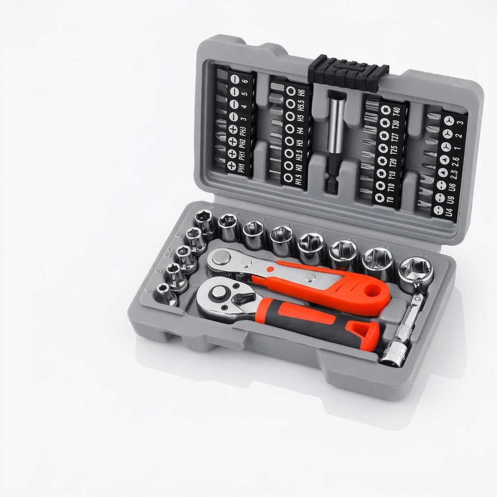 48-piece socket bit toolbox, electric drill, electric screwdriver socket box Phillips screwdriver bit - Hero Studio