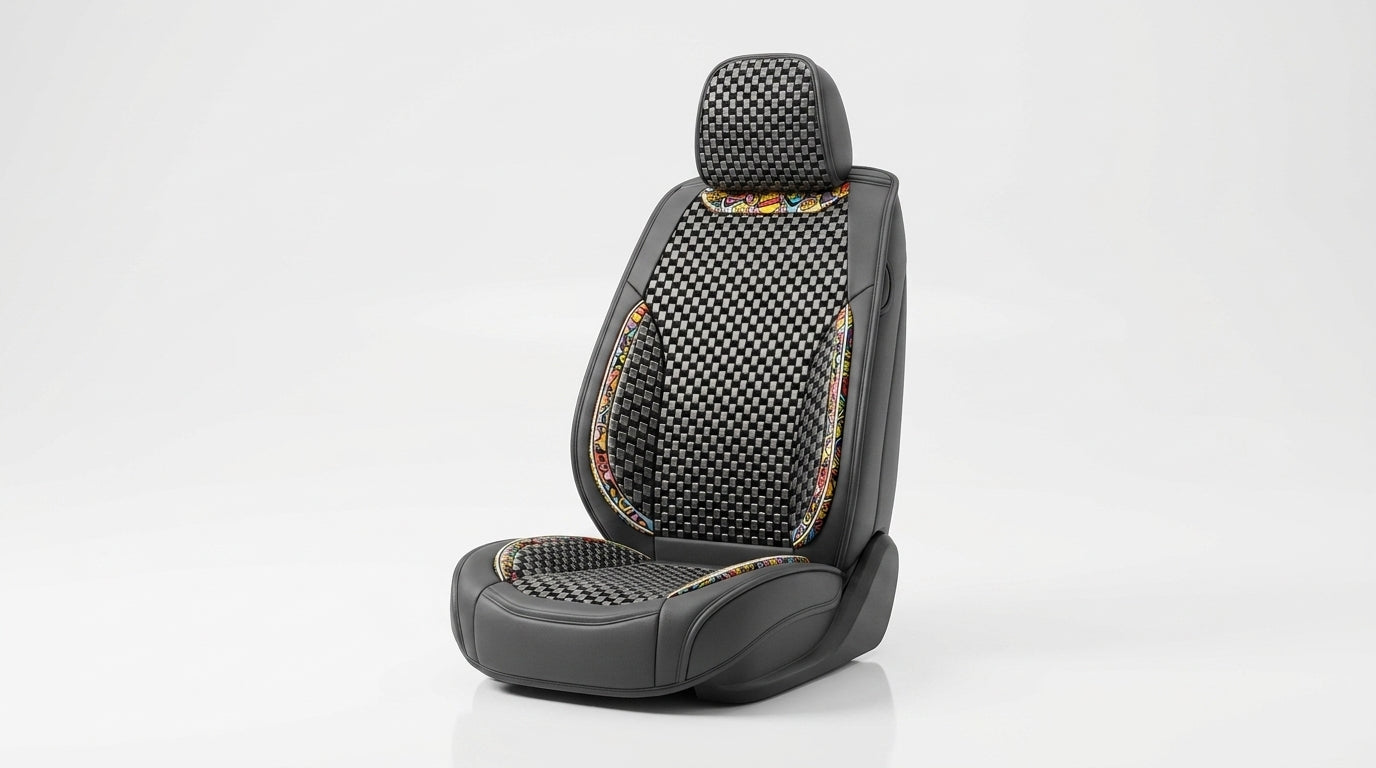 New Ice Silk Breathable Car Seat Covers, Cartoon Cute Seat Covers, Fully Inclusive Seat Cushion Covers All Seasons - Hero Studio
