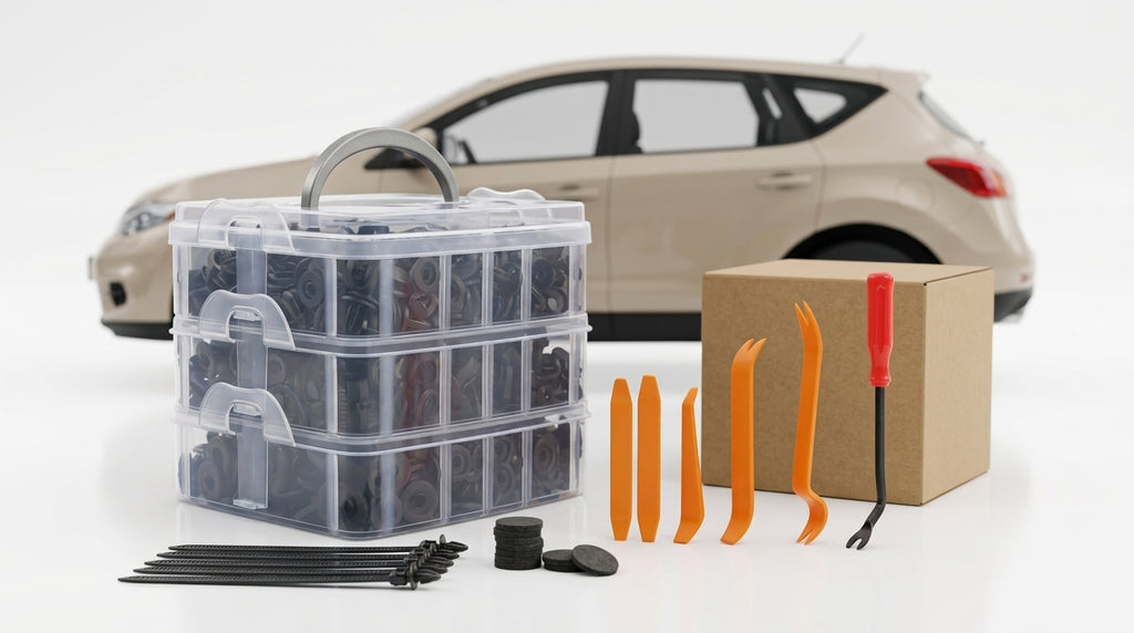 750pcs boxed clips, 16 types of car bumper mudguard plastic clip combo sets, interior panels for cars - Hero Studio