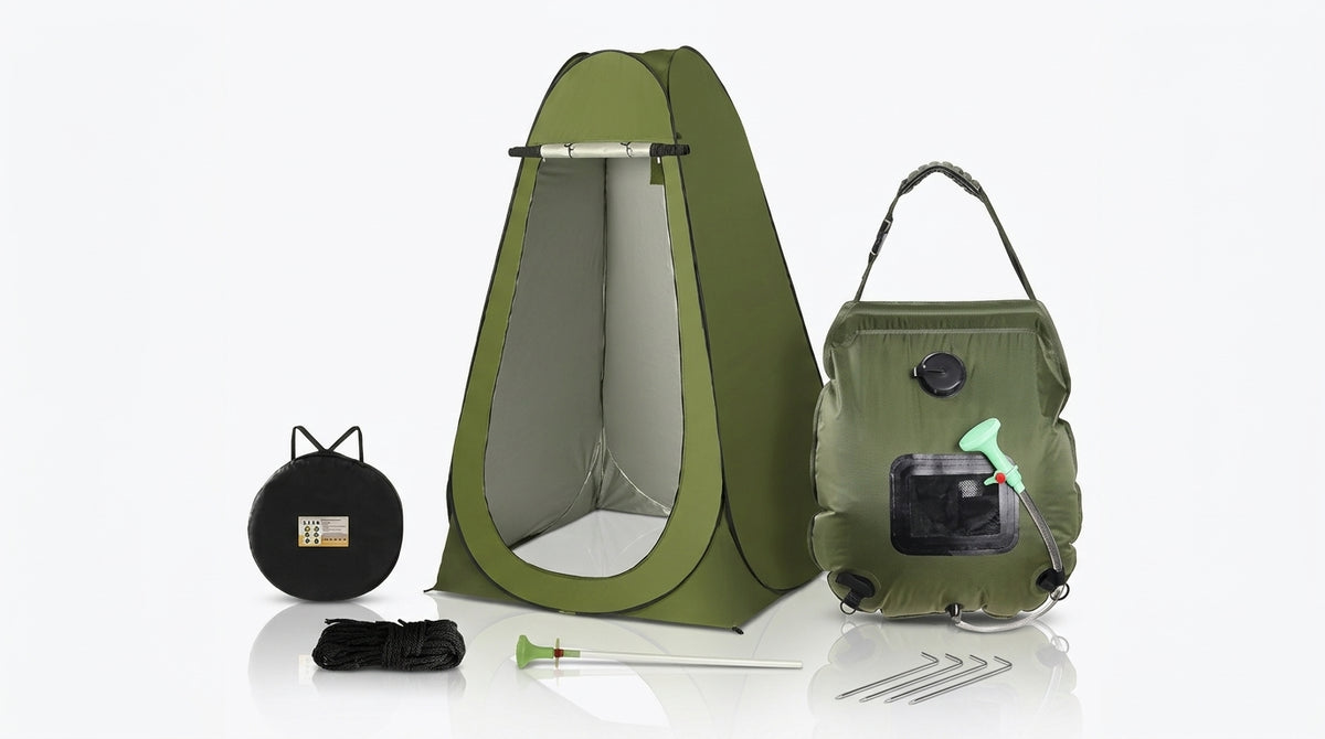 2025 Cross-border Hot Outdoor Shower Tent, Shower Bag, Toilet Combo, Changing Tent, Solar Drying Water Bag - Hero Studio