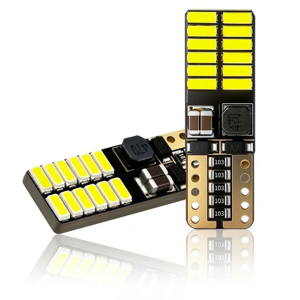 Car LED reading light T10 4014 bead high-brightness focused car instrument light 24SMD decoding small light - Hero Studio