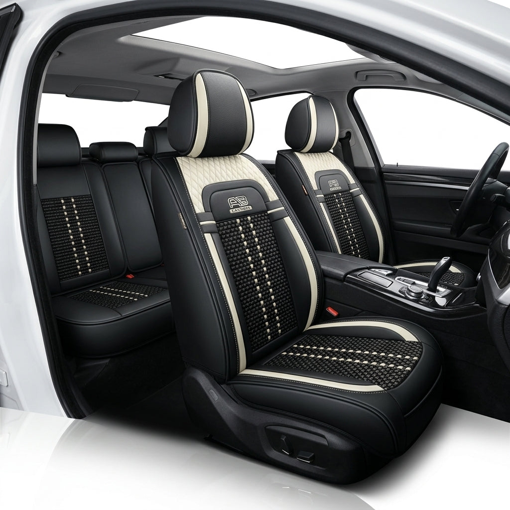 Car seat cushion new all-enclosed special seat cover four seasons universal leather seat cover summer ice silk cartoon seat cushion cover - Hero Studio