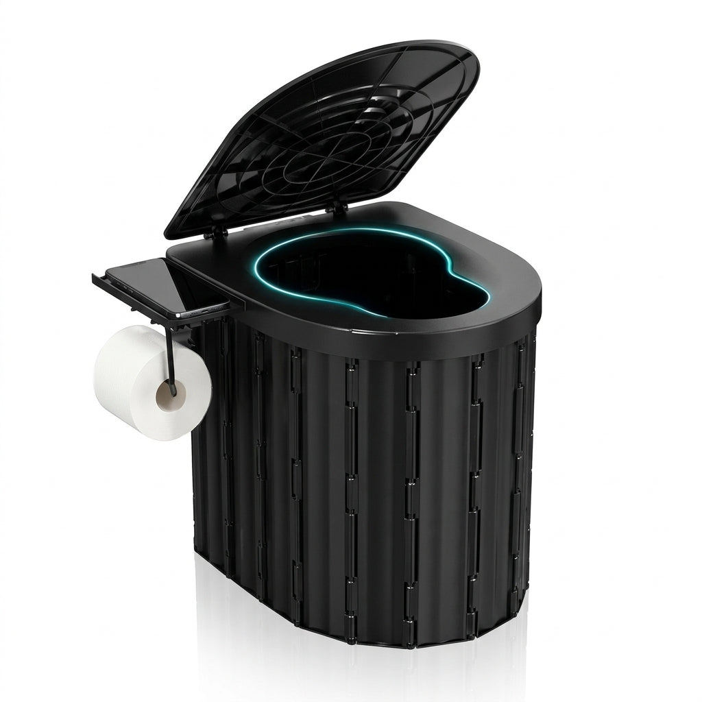 2025 New Model Raised Outdoor Folding Toilet with Lid Portable Car Mobile Toilet Travel Camping Toilet - Hero Studio