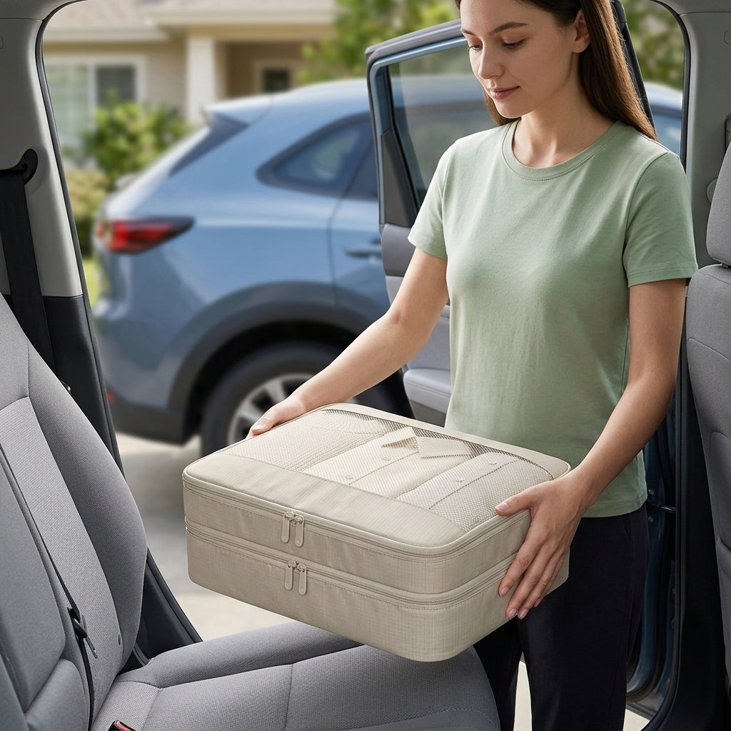 Travel Compression Storage Bag Set - In Use Day