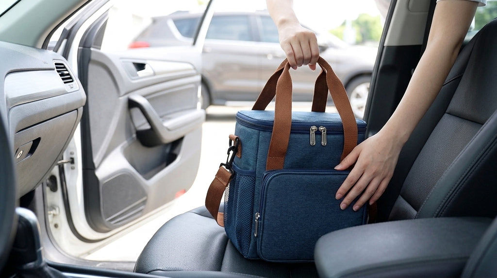 Crossbody Lunch Bag - Insulated Thermal - In Use Day