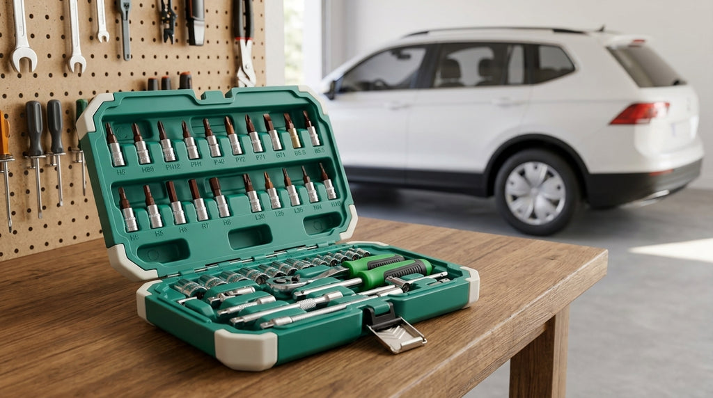 Auto Repair Tool Kit, 55-Piece Socket & Wrench Set - Workbench Day