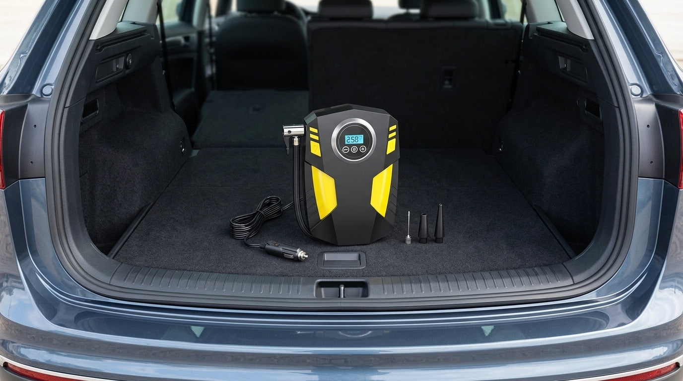 Car air pump digital display portable electric 12v tire inflator multi-function vehicle car air pump - Boot Context Day