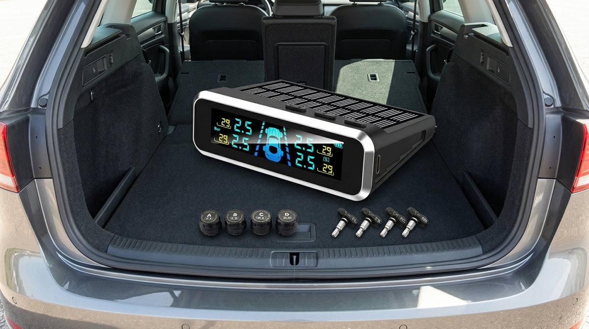 Tire pressure monitor, solar external sensor, high precision automotive tire pressure monitor, tire pressure sensor - Boot Context Day