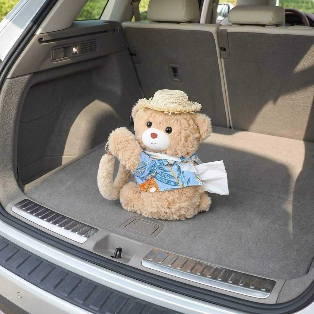 Car tissue box hanging car drawer box bear creative cute practical doll in the car tissue bag hanging bag - Boot Context Day