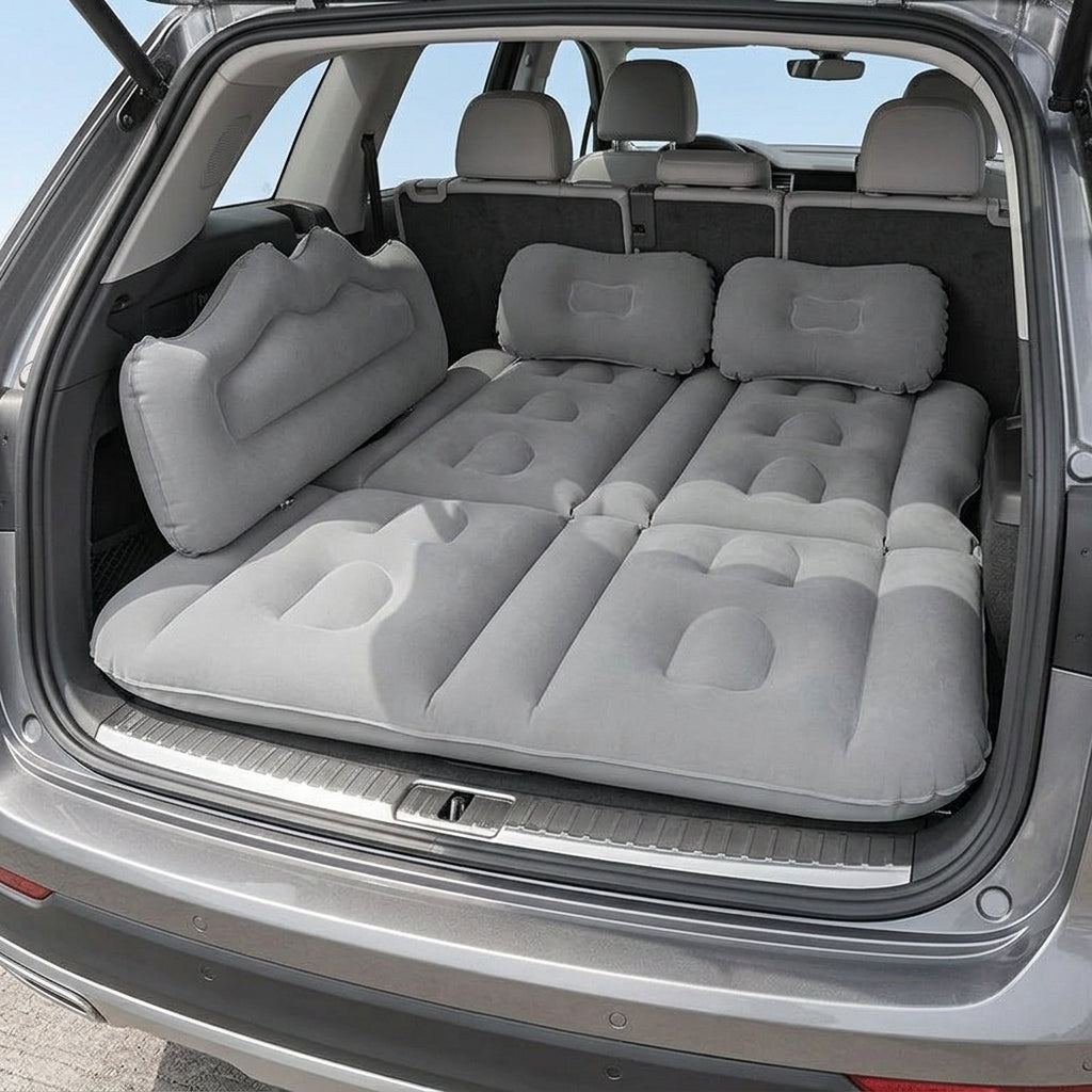 New car inflatable bed, 3:7 split children's sleeping bed, rear bed for sedans, SUVs, foldable outdoor universal travel bed - Boot Context Day