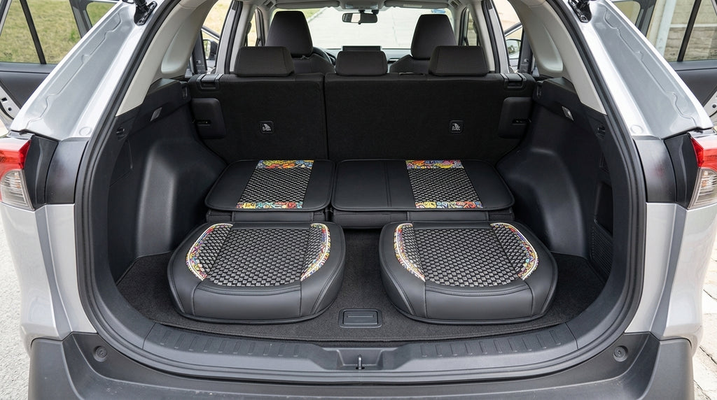 New Ice Silk Breathable Car Seat Covers, Cartoon Cute Seat Covers, Fully Inclusive Seat Cushion Covers All Seasons - Boot Context Day