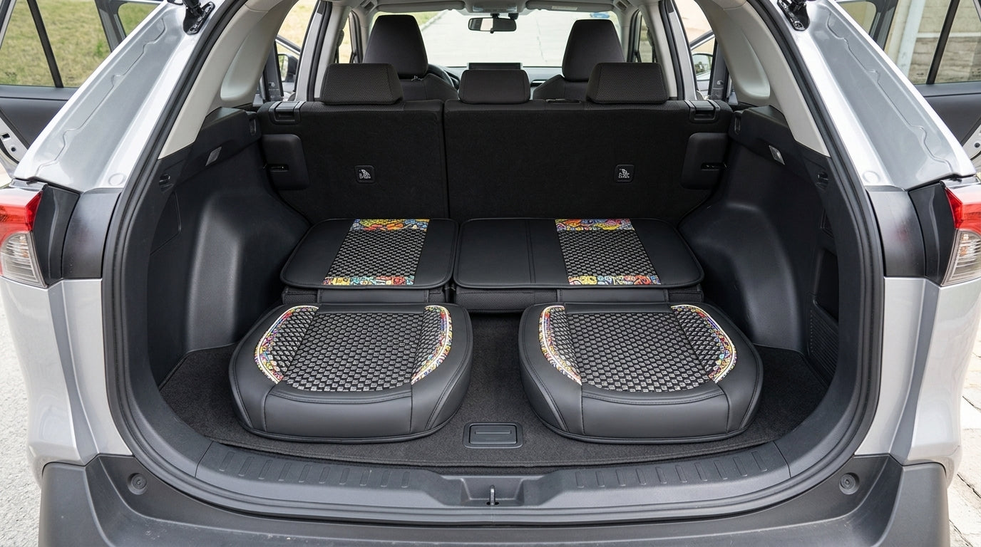 New Ice Silk Breathable Car Seat Covers, Cartoon Cute Seat Covers, Fully Inclusive Seat Cushion Covers All Seasons - Boot Context Day
