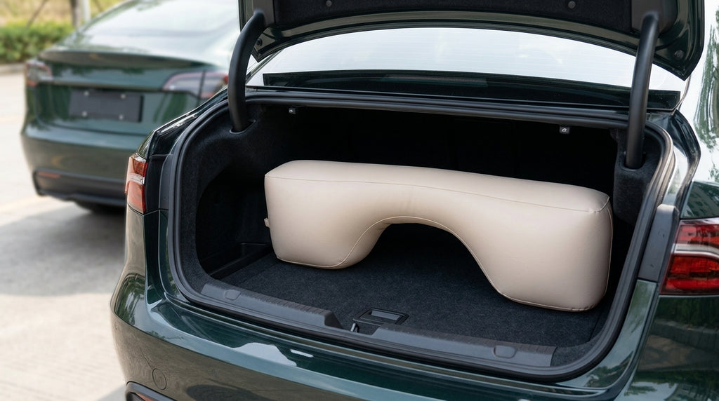 Car inflatable bed footrest rear seat gap pad, car and sedan rear seat gap pad, inflatable interior rest filling pad - Boot Context Day