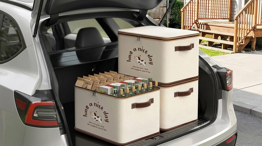 Car trunk storage box, foldable cartoon storage box, large-capacity car storage box, portable organizer box - Boot Context Day