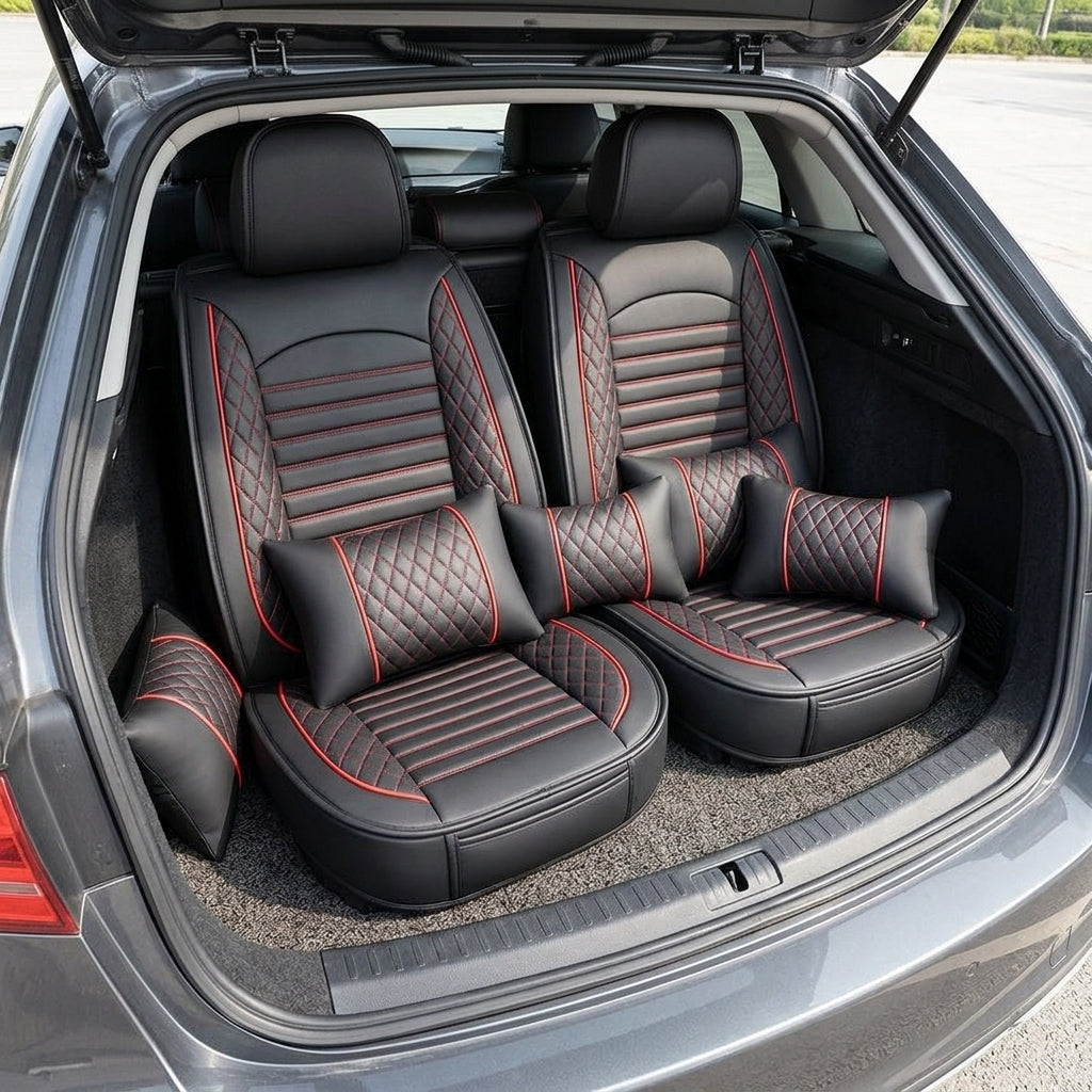 New all-season universal cartoon car seat cushion wholesale, premium feel, full leather, full coverage for small passenger car seat cushions - Boot Context Day