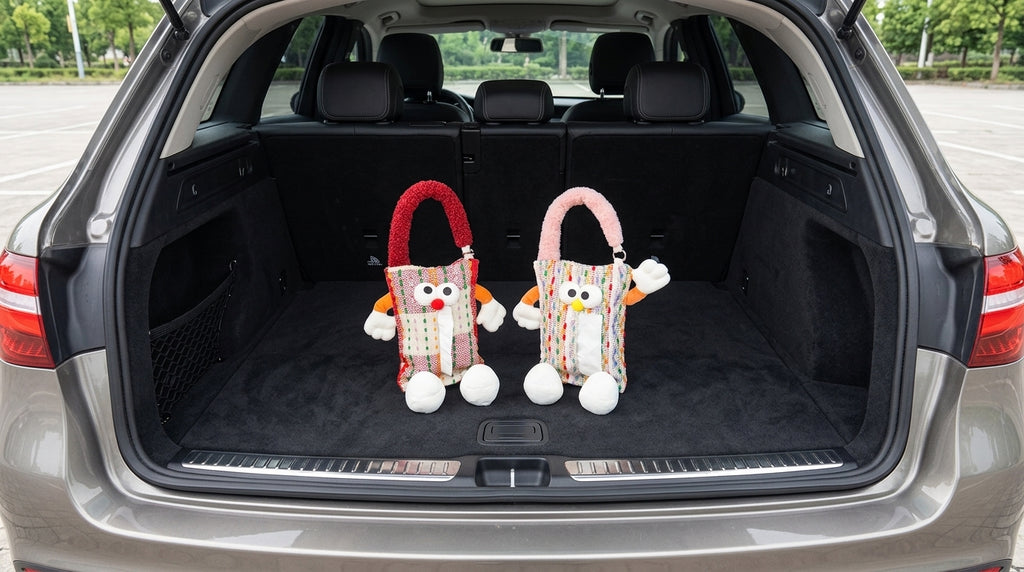 Car tissue box, cute plush toy hand, foot car, in-car tissue hanging bag, high-end practical car armrest box tissue box - Boot Context Day