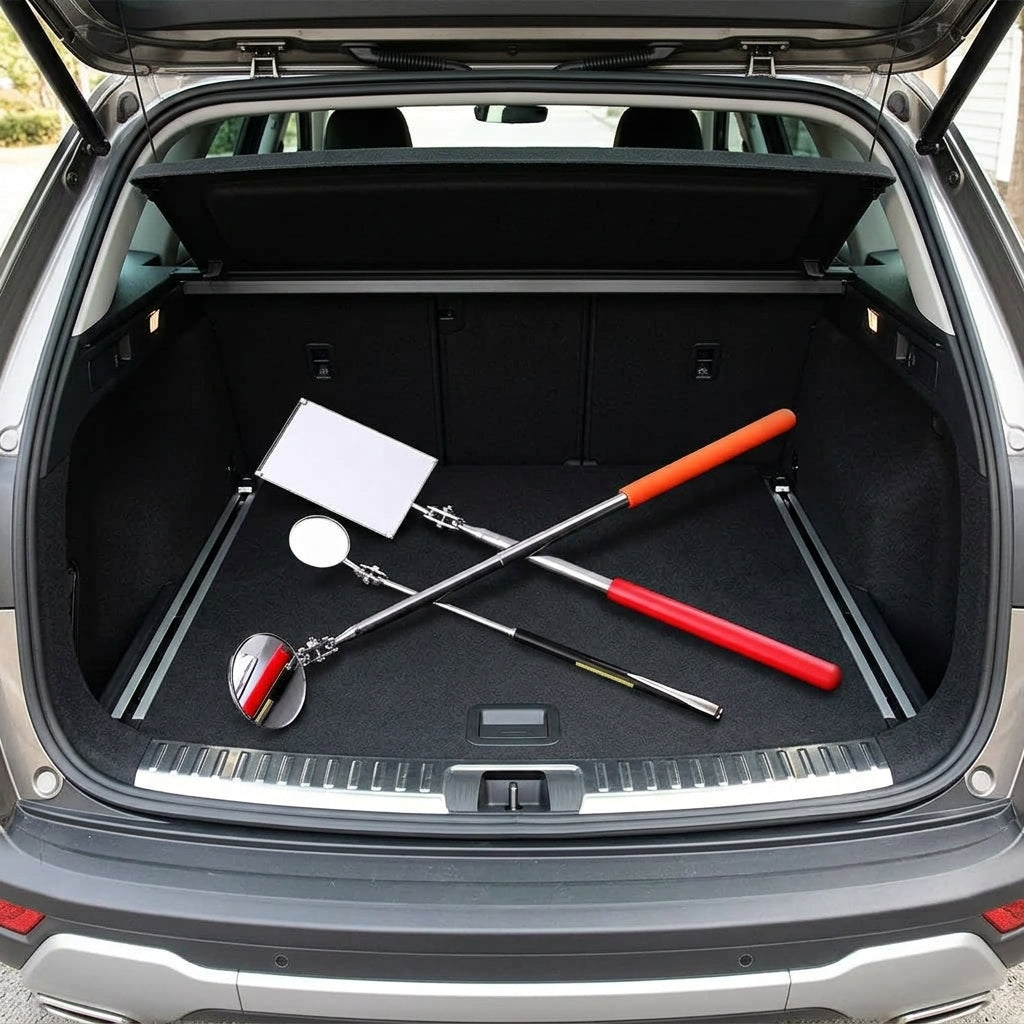 Universal telescopic folding inspection mirror, car bottom inspection mirror, chassis mirror, pipe endoscope, and automotive chassis mirror - Boot Context Day