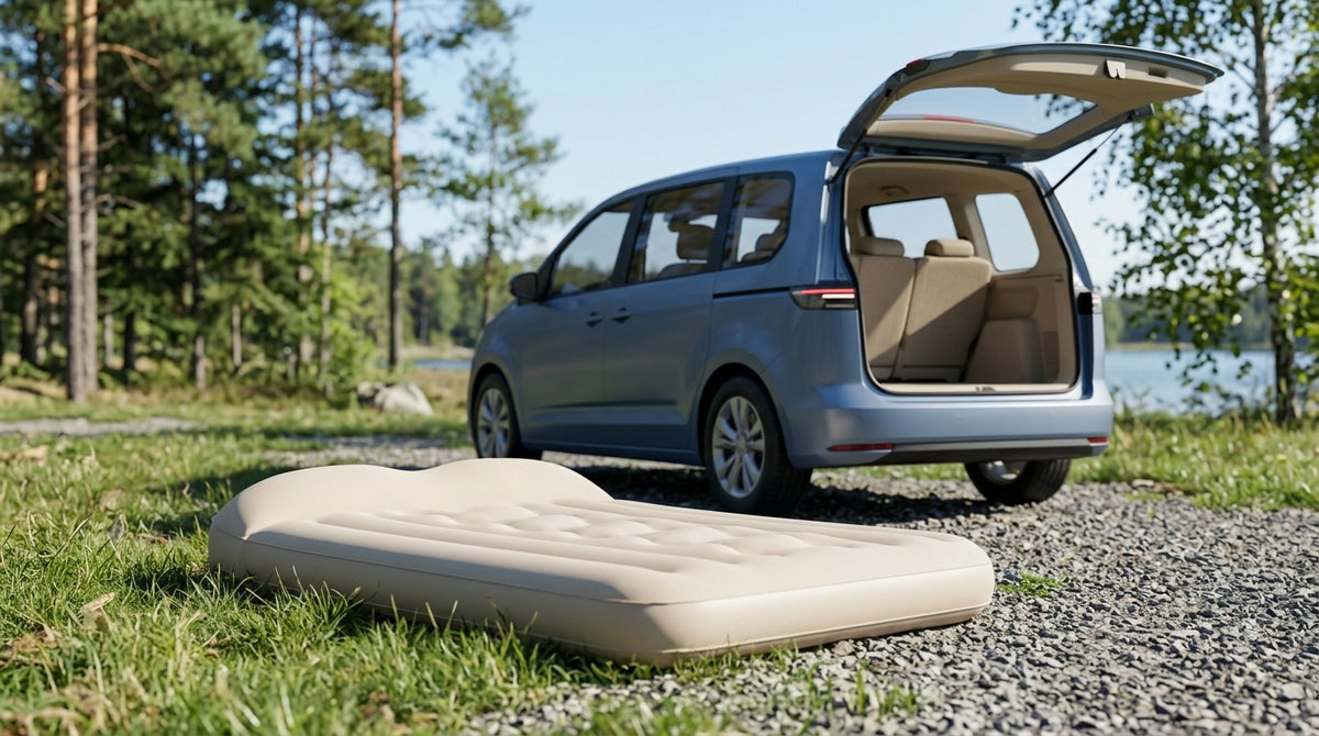 Car rear travel mattress new energy sleeping travel automatic charging and discharging carry leveling to fill the inflatable bed - Campsite Day