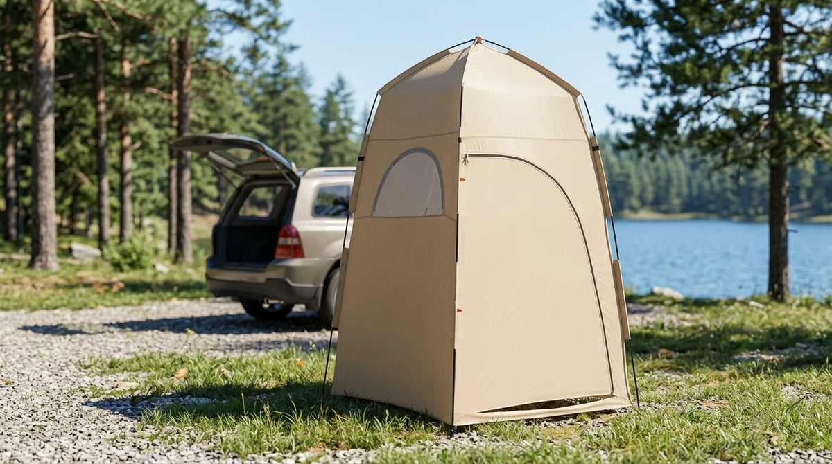 The new changing tent is portable for bathing, birdwatching, fishing, toilet guard, and portable warmth, preventing light leakage - Campsite Day