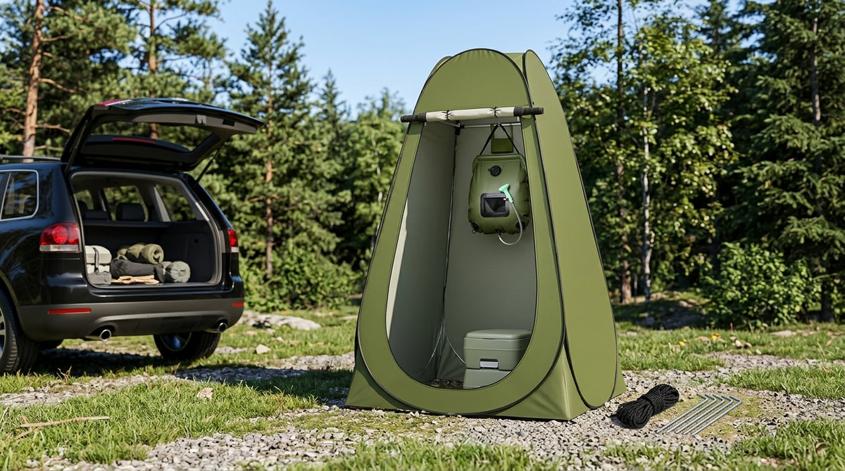 2025 Cross-border Hot Outdoor Shower Tent, Shower Bag, Toilet Combo, Changing Tent, Solar Drying Water Bag - Campsite Day