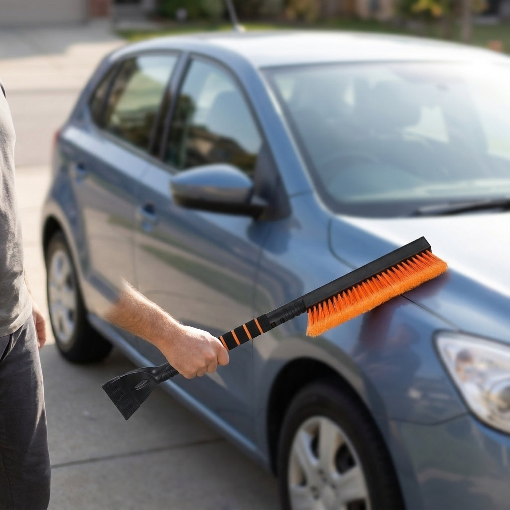 Car Snow Scoop & Ice Scraper Tool - In Use Day