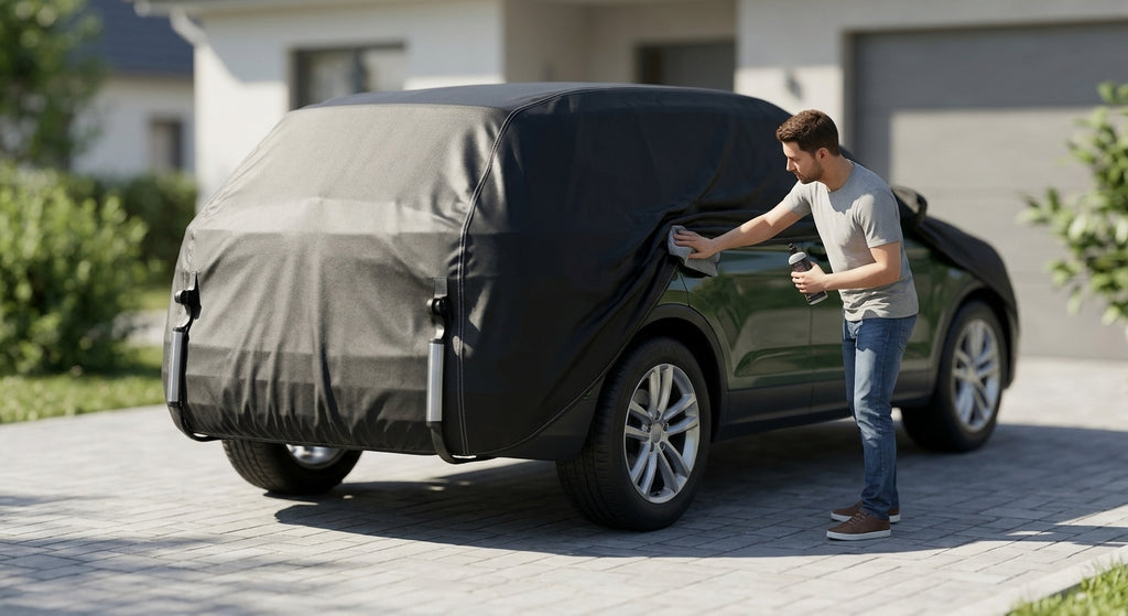 Car Snow Cover - Full Protection Winter Windshield - In Use Day