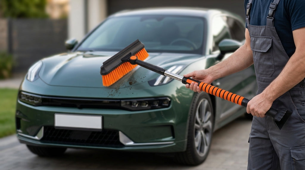 Car Snow Removal Shovel, 5-in-1 Ice Tool - In Use Day