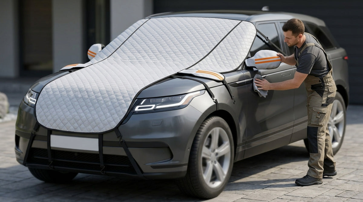 Car Snow Cover Full-Body Winter Protection - In Use Day
