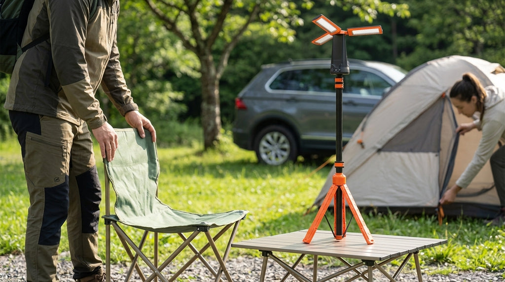 Portable LED Camping Light with Magnetic Attachment - In Use Day