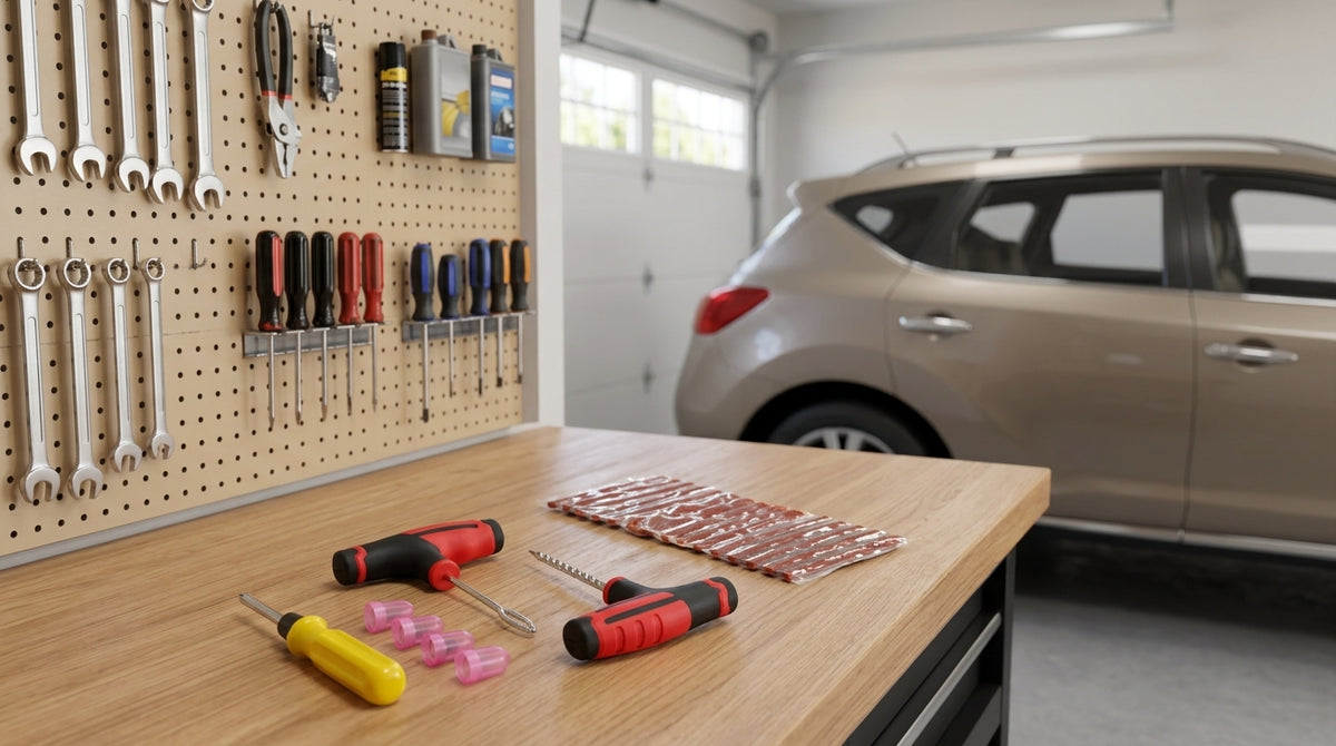 Tire Repair Tool Kit - Universal Car Emergency Set - Workbench Day