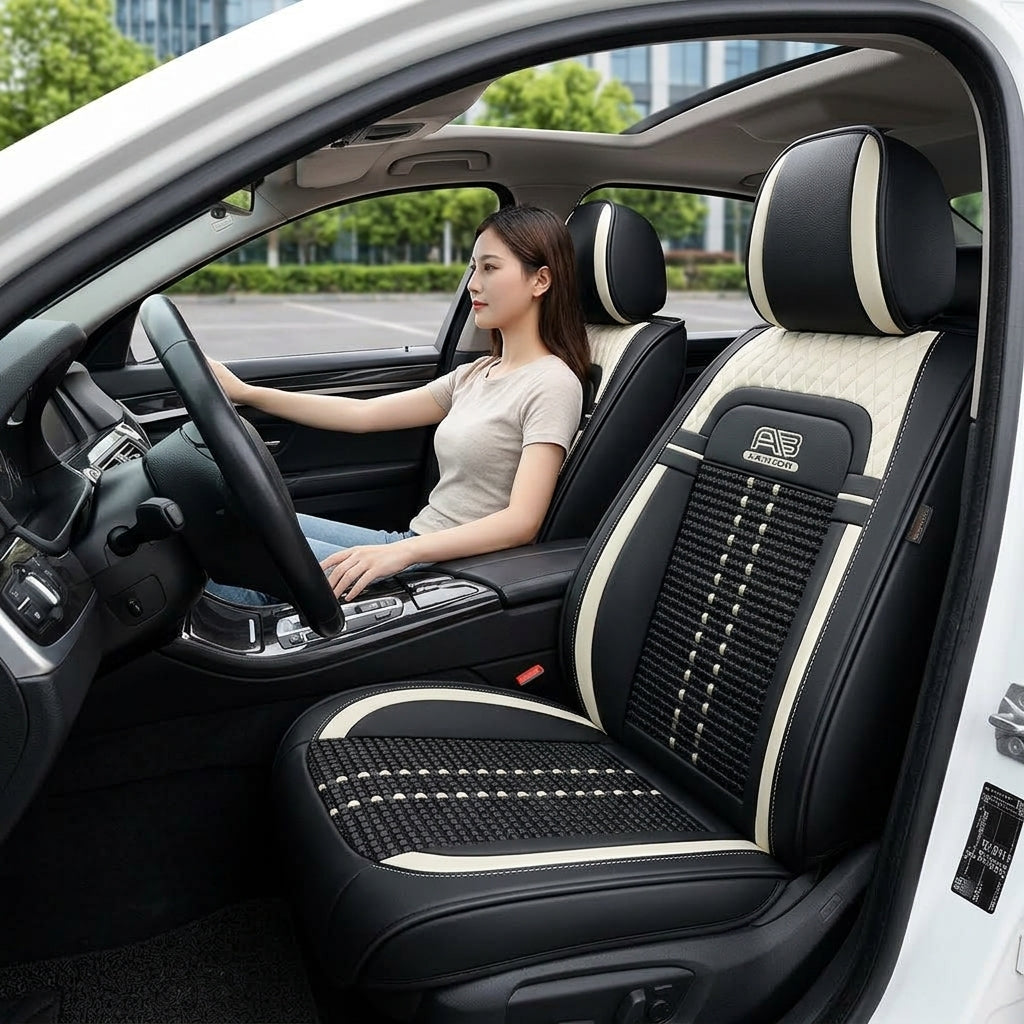 Car seat cushion new all-enclosed special seat cover four seasons universal leather seat cover summer ice silk cartoon seat cushion cover - In Use Day
