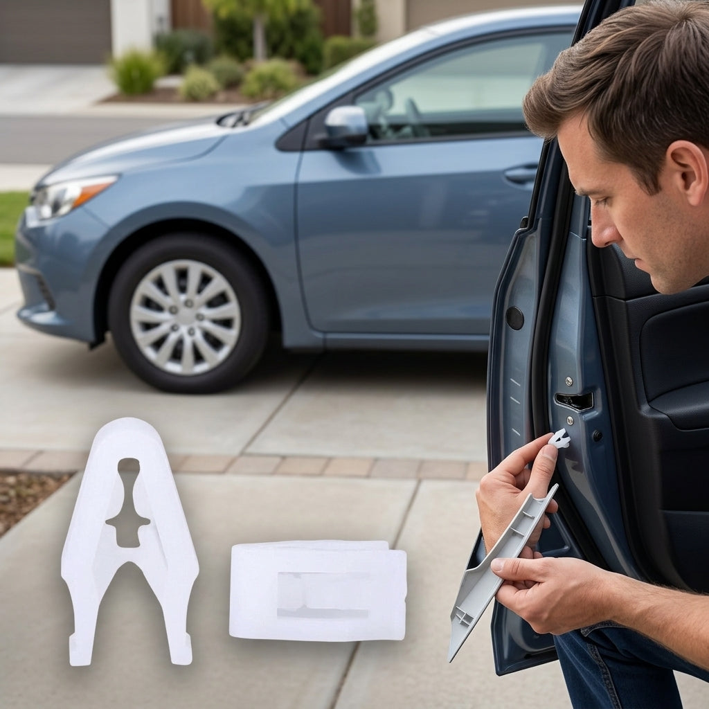 Car buckle, ceiling buckle, bumper buckle, door panel buckle, leaf panel lining buckle, plastic nylon buckle - In Use Day