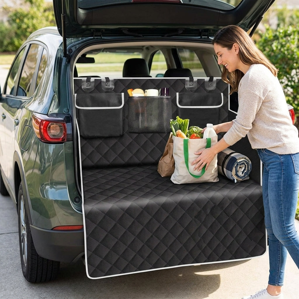 Car Trunk Pet Mat - Multiple Colors - In Use Day