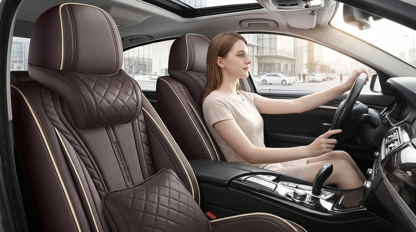 Cross-border car seat cushions, universal premium feel all-season car seat cushions, full-coverage car protection wholesale car seat cushions - In Use Day