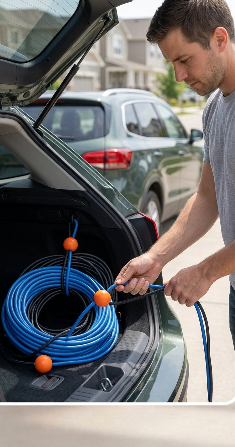 Bungee Cord Rope Set - Multiple Sizes & Styles - In Use Day