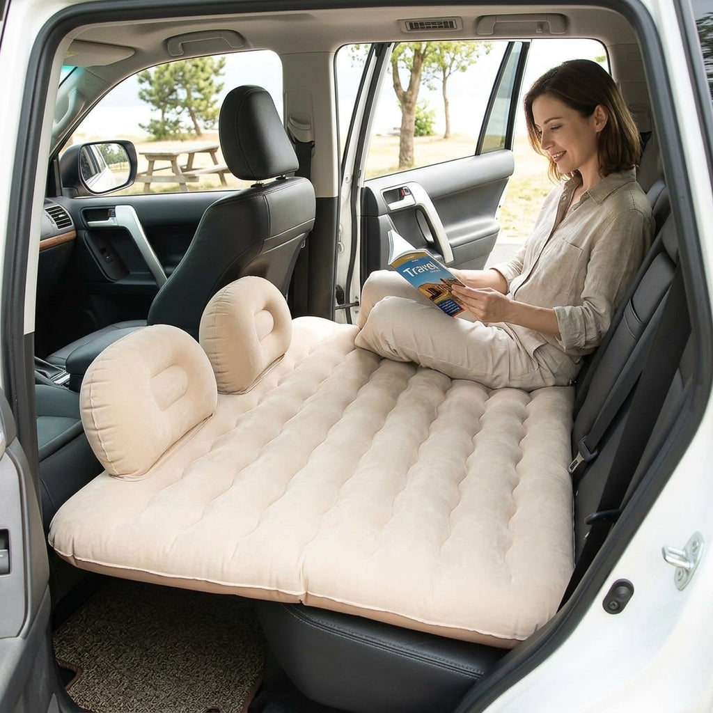 Car inflatable bed car rear sleeping pad mattress car sleeping artifact car rear rear seat folding travel bed - In Use Day