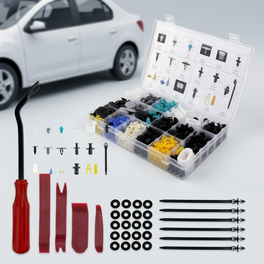 Car Buckle Assortment Set - 17 Types Universal - Detail Top