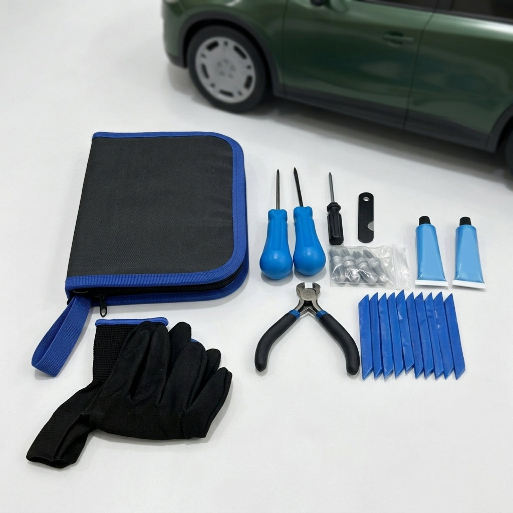 Car Emergency Tire Repair Kit, 27-Piece - Detail Top