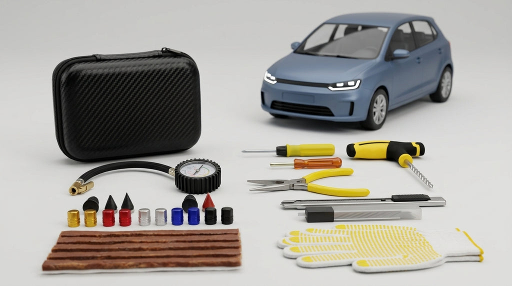 Tire Repair Kit - 61-Piece Emergency Tool Set - Detail Top