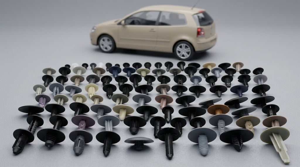Car universal nylon roof, trunk interior buckle, rivet seal, pickup card, barb buckle, Christmas tree buckle - Detail Top