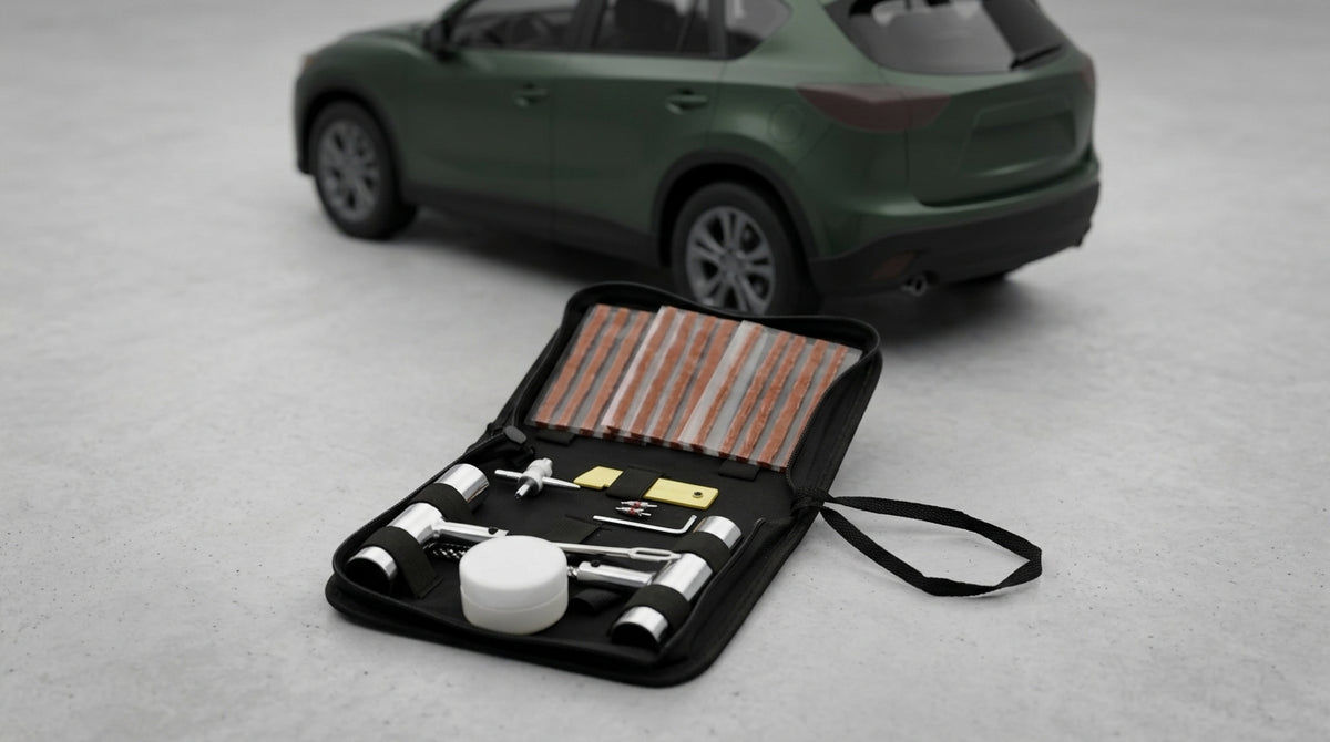 Car Repair Tool Set - Emergency Tire Repair Kit - Detail Top