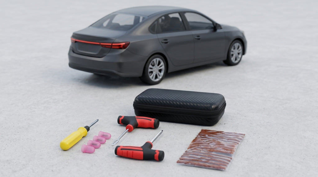 Tire Repair Tool Kit - Universal Car Emergency Set - Detail Top