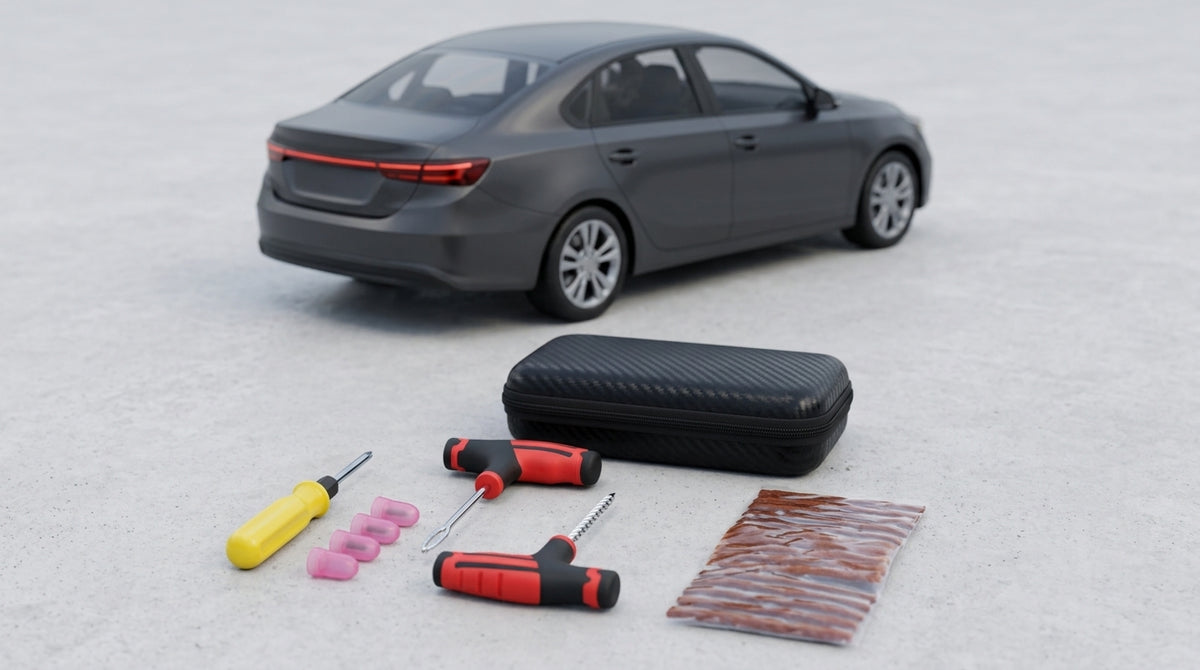 Tire Repair Tool Kit - Universal Car Emergency Set - Detail Top