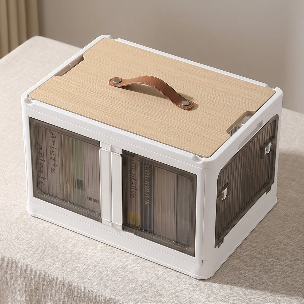Outdoor camping and picnic folding storage box Car storage wooden cover car trunk multi-functional sorting box - Detail Top