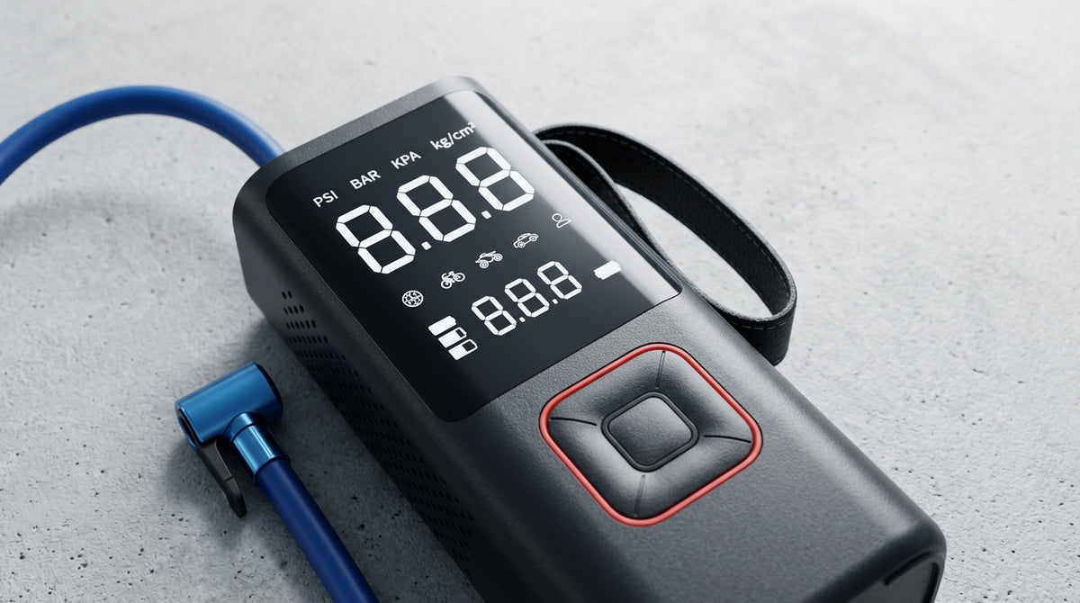 Car Inflator Pump Outdoor Convenient Car Wireless Inflator Pump Digital Tire Pressure Car Tire Electric Pump - Detail Top