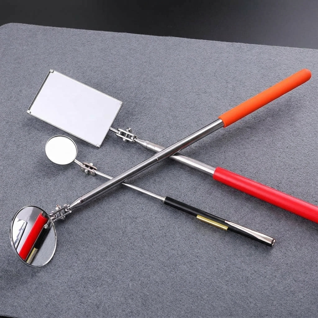Universal telescopic folding inspection mirror, car bottom inspection mirror, chassis mirror, pipe endoscope, and automotive chassis mirror - Detail Top
