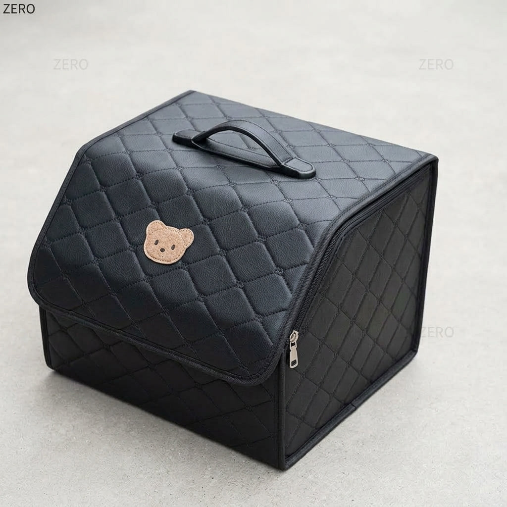 Car trunk storage box, leather multifunctional foldable storage box, storage box, storage box, car interior accessories - Detail Top