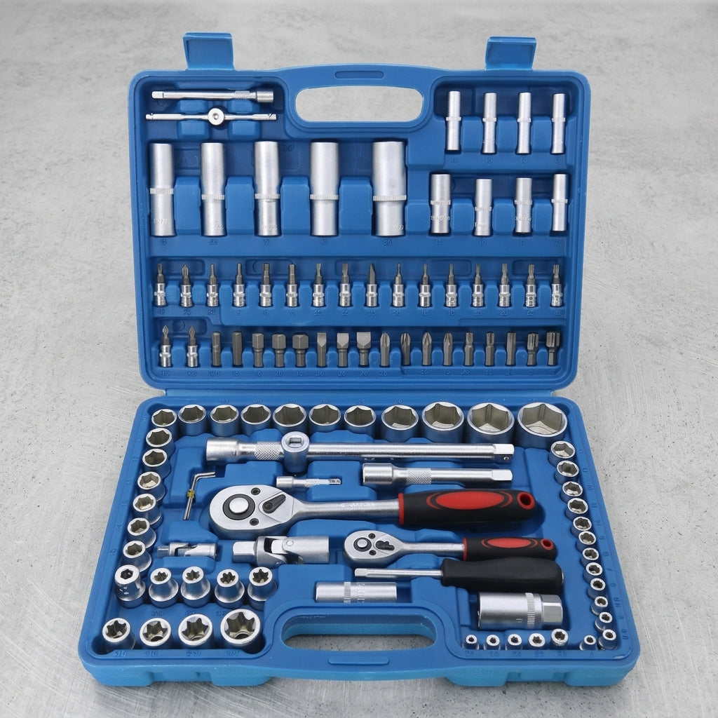 108 socket tool car repair toolbox multi-function large, medium and small flying ratchet wrench set hardware combination - Detail Top